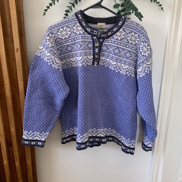 Vintage Eddie Bauer Front 1/2 Clasp Fair Isle‎ Pullover Knitted Sweater. … - Picture 4 of 11